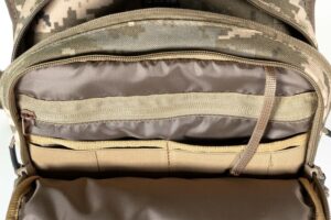 The ASMN Tactical Digital Camo Travel Backpack's salient features