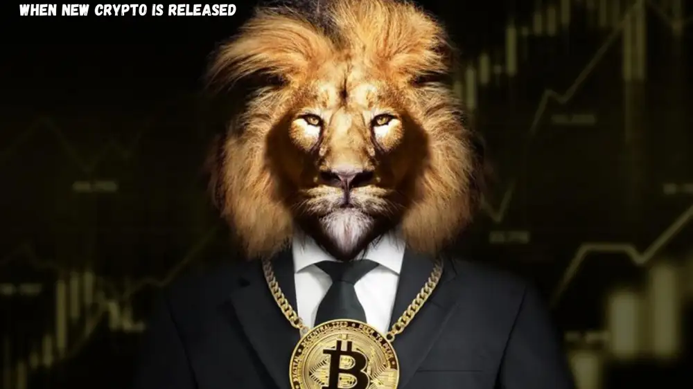 a lion wearing a suit and a CryptoBusinessNewsTips.com necklace