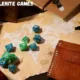 a group of Selenite Games dice on a map