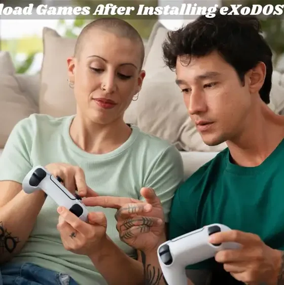 a man and woman sitting on a couch How to Download Games After Installing eXoDOS Lite video games