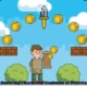 a video Pixel Games with a boy holding a coin and a sword